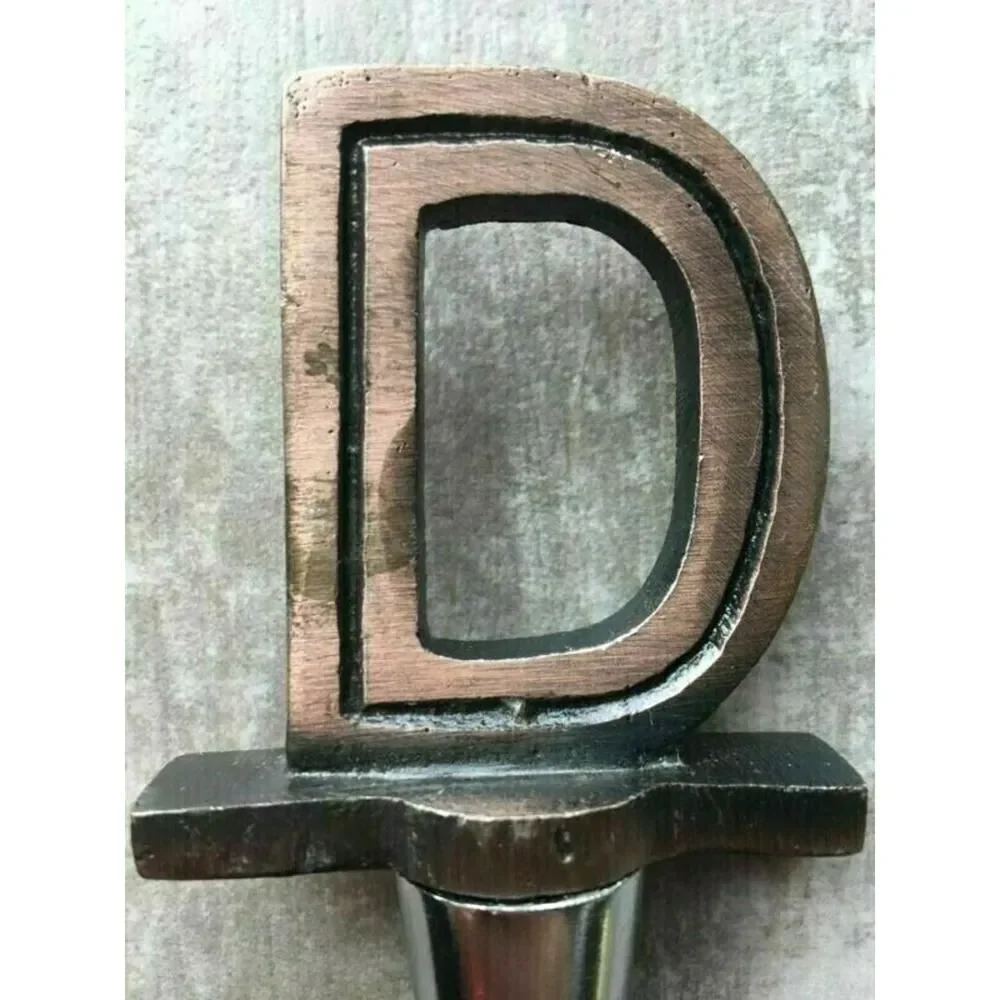 Metal Copper Oil Bronze Tone Wine Bottle Stopper Topper Monogram Letter “D”